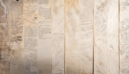 A collage of vintage newspaper articles creates a tapestry of the past. Generative AI.