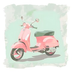 vintage scooter on a white background