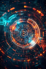 Fototapeta premium Technology background, graphical user interface Abstract technology communication design.