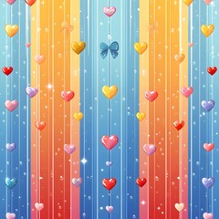 Rainbow pattern with hearts