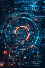 Obraz premium Technology background, graphical user interface Abstract technology communication design.