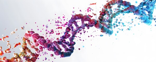 DNA nucleotides in a side view