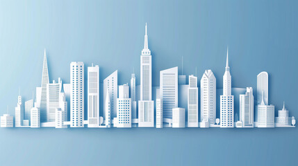 Obraz premium Background with a large metropolis, Skyscrapers. generative ai