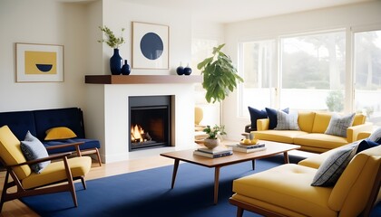 Photo interior modern design room 3D illustration