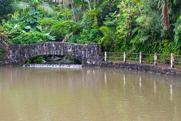 bano grande historic site near mina falls in el yunque tropical rainforest puerto rico