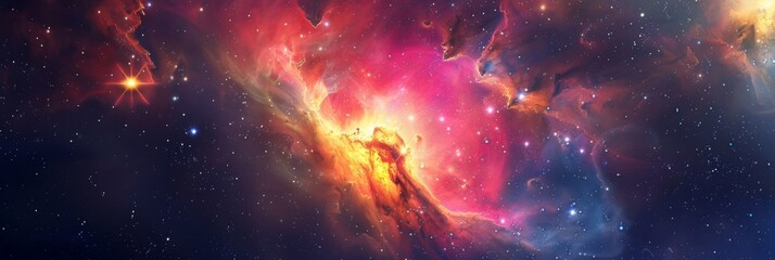Fototapeta premium Colorful space galaxy cloud nebula Starry night cosmos background. Magic Infinite universe