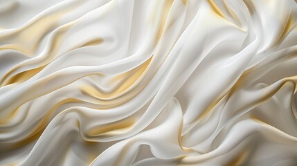 Fototapeta premium Luxurious white and gold fabric texture.
