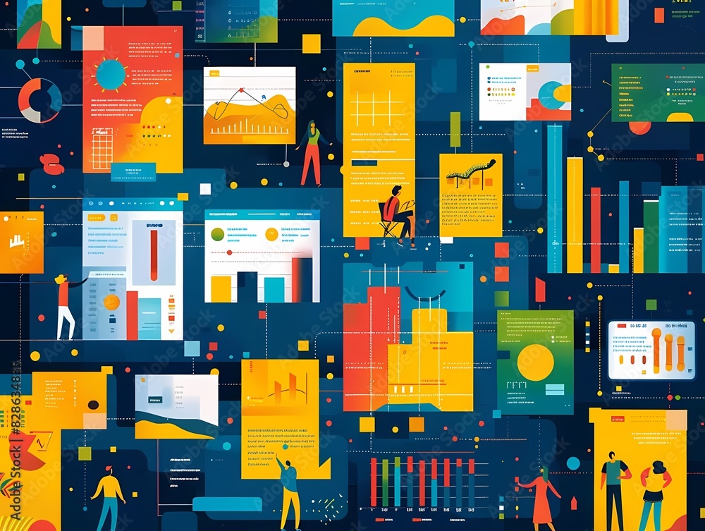 Aufkleber imagine a flat design of a project performance report