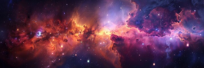 Fototapeta premium Galaxy Space background. Colorful nebula with star field. Astrology