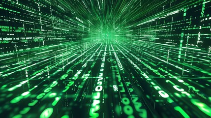 Fototapeta premium Immersive Connectivity: Exploring the Boundless Realms of Virtual Data Streams in the Digital Age - A Futuristic Journey into Information Flow and Connectivity