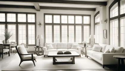 Photo interior modern design room 3D illustration