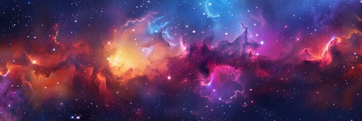 Fototapeta premium Galaxy Space background. Colorful nebula with star field. Astrology
