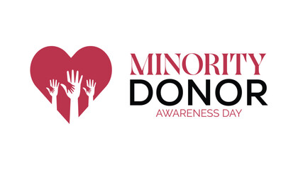 National Minority Donor Awareness Day is observed every year on August.banner design template Vector illustration background design.