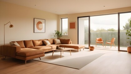 Photo interior modern design room 3D illustration