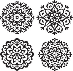 Abstract Circular Ornament Vector Set