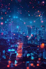 Smart city big data connection technology concept 