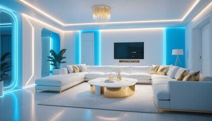 Fototapeta premium Photo interior modern design room 3D illustration