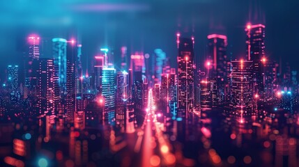 Obraz premium Smart city big data connection technology concept 
