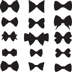 Bow Tie Silhouette Vector Set