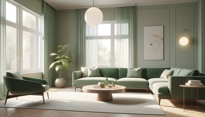 Photo interior modern design room 3D illustration