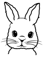 Bunny | Rabbit | Easter Egg Hunt | Cute Bunny Pet | Large Ear | Furry Mammals | Herbivorous | Hare | Original Illustration | Vector and Clipart | Cutfile and Stencil

