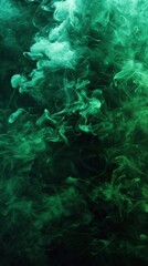 Fototapeta premium Verdant whispers a dreamlike abstract image of swirling green smoke