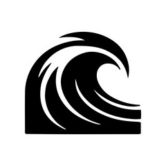 Naklejka premium Vector silhouette of sea waves in the ocean simple design