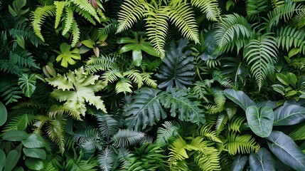 Fototapeta premium leafy green fern background. 