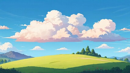 landscape with flowers