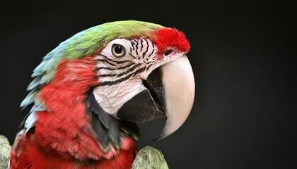 Fototapeta premium parrot close up head on black background