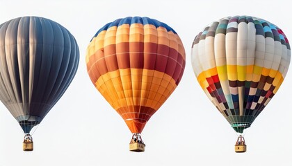 Obraz premium Set of colorful hot air balloons isolated on white background 
