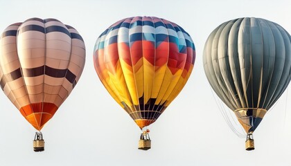 Fototapeta premium Set of colorful hot air balloons isolated on white background 