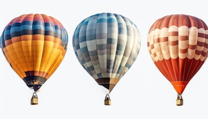 Obraz premium Set of colorful hot air balloons isolated on white background 