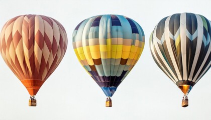 Fototapeta premium Set of colorful hot air balloons isolated on white background 