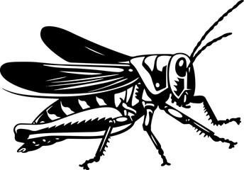 Illustration of the silhouette of an insect. AI generated illustration.
