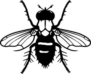 Illustration of the silhouette of an insect. AI generated illustration.
