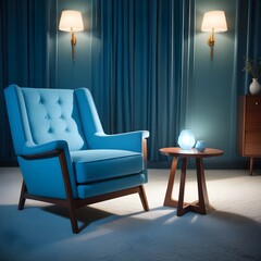armchair and lamp