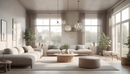 Photo modern style conceptual interior room 3d illustration