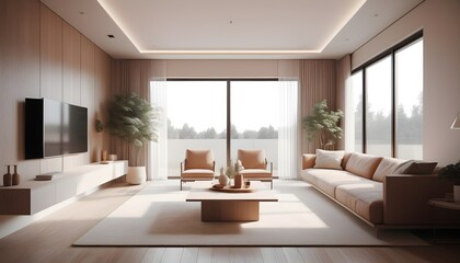 Fototapeta premium Photo modern style conceptual interior room 3d illustration