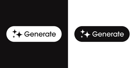 Generate AI button. Artificial intelligence and Machine learning technology concept. AI enters by command prompt to generate ideas. Chat with AI. Vector illustration.