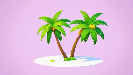 Obraz premium tropical island with palm tree