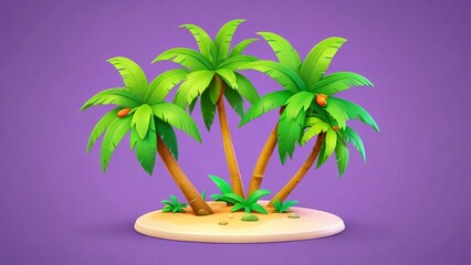 Obraz premium tropical island with palm tree