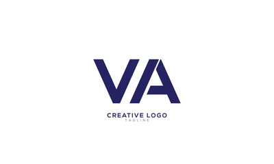 WA VA Abstract initial monogram letter alphabet logo design