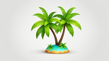 Obraz premium tropical island with palm tree