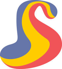 Retro Rainbow Shape Element