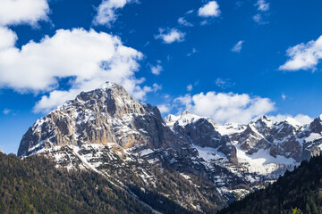 Fototapeta premium The beautiful Dolomiti mountains viewed from Madonna di Campiglio.