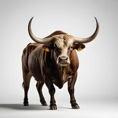 a Spanish Fighting Bull on isolate white background
