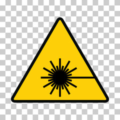 Laser radiation danger label icon, safety protection information symbol vector illustration