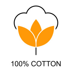 Cotton organic icon, clothing symbol natural symbol, web graphic vector illustration