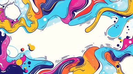 Vibrant Doodle Inspired Border Design with Energetic Sporty Flair and Copy Space